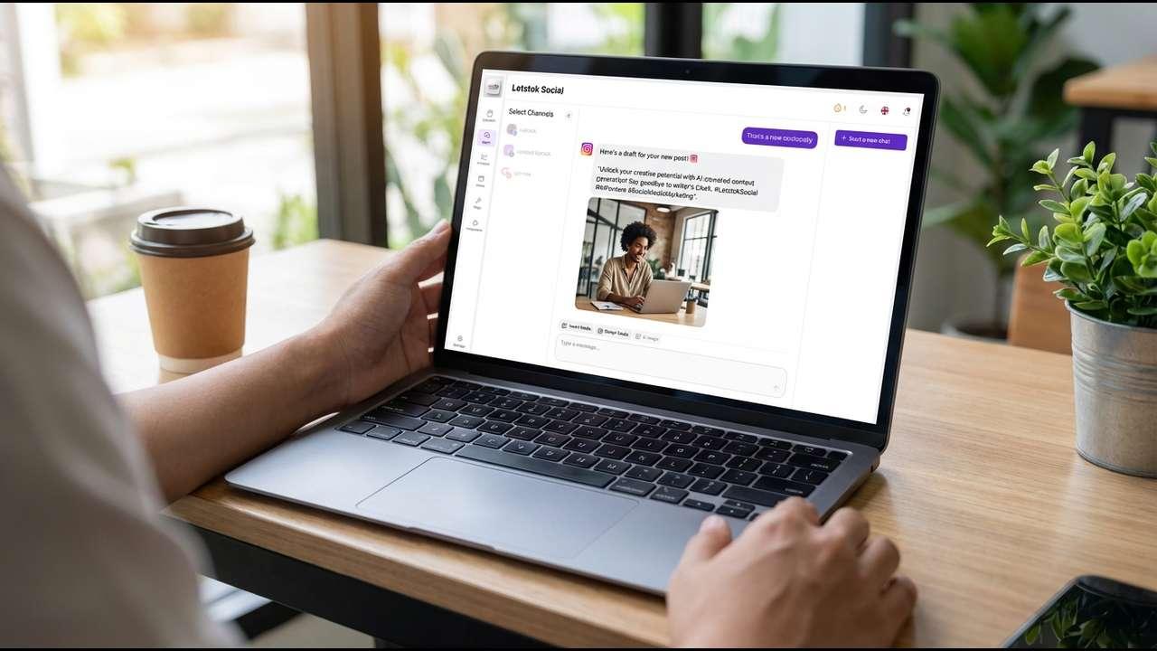 Captions, hashtags and CTAs — written for you — Letstok